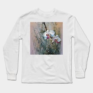 Sketch of orchid flowers Long Sleeve T-Shirt